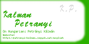 kalman petranyi business card